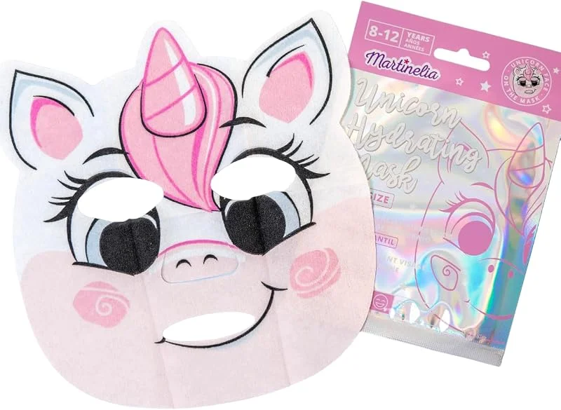 Martinelia Masque Visage Enfant en Tissu Licorne Imprimée - Masque Tissu Hydratant — Soin de la peau