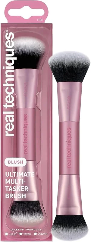 Real Techniques Ultimate Multi Tasker, Pinceau Double Embout pour Fond de Teint, Blush — Maquillage