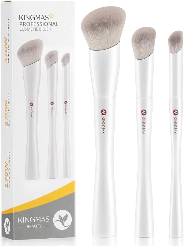 KINGMAS Pinceau biseauté pour fond de teint, correcteur, pinceau de maquillage Kabuki pour liquide