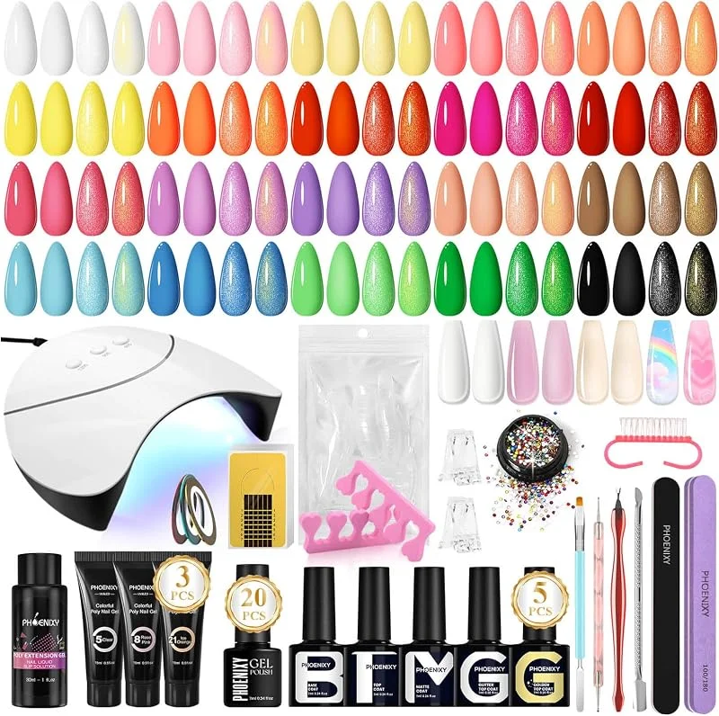 Phoenixy 28 PCS Kit Vernis Semi Permanent avec Lampe à Ongles 20 Couleurs Vernis à — Maquillage