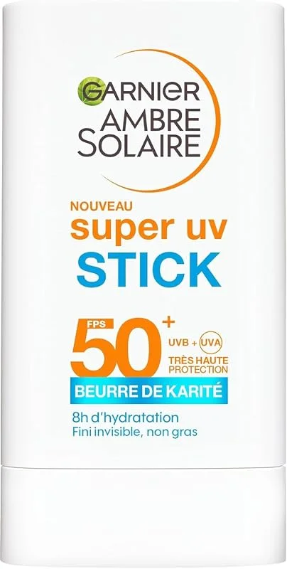 Garnier Ambre Solaire Super UV Stick SPF50+ Visage Zones Sensibles 18g — Soin de la peau