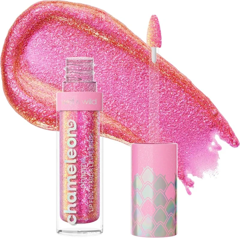Wet n Wild Chameleon Chrome Lip Foil, Gloss Lèvres Audacieux Réfléchissant la Lumière — Maquillage
