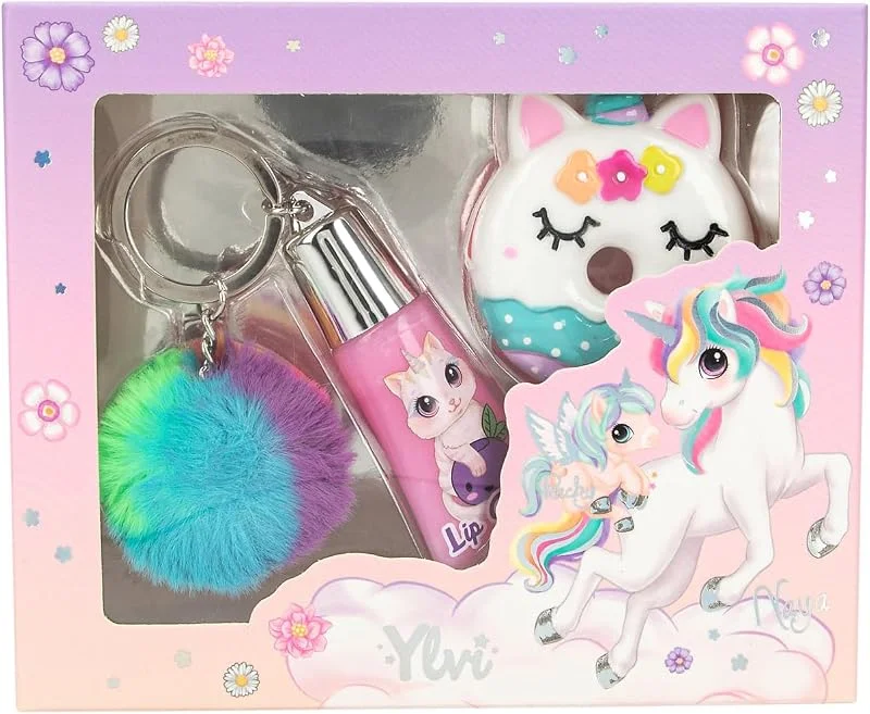 Depesche 11712 Ylvi - Set de Gloss au Design Licorne pour Enfants, 2 Gloss au Parfum — Maquillage