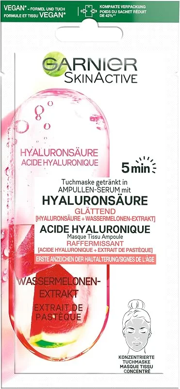 Garnier SkinActive Masque Tissu Raffermissant Acide Hyaluronique Pastèque — Soin de la peau