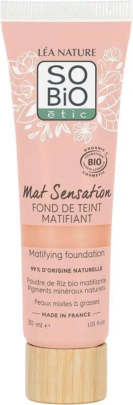 LÉA NATURE SO BiO étic, Fond de teint matifiant certifié Bio – Mat Sensation, Vanille — Maquillage