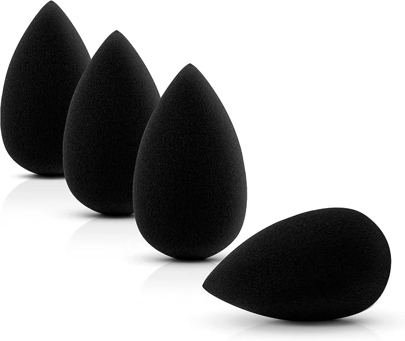 Luvia Beauty Blender Mini Sponge Set - 4 éponges à oeufs de maquillage en noir - Super doux pour