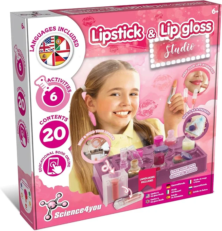 Science4you Kit de Fabrication de Gloss et Rouge à Lèvres pour Enfants 8+ Ans — Maquillage