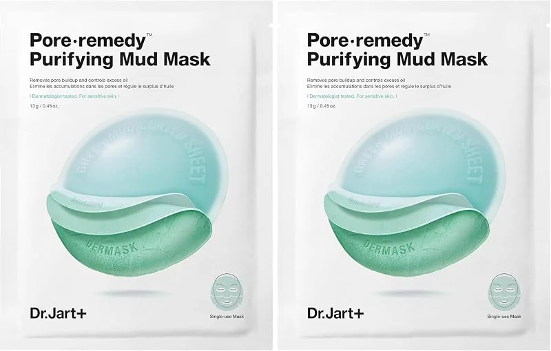Dr.Jart+ Pore.Remedy Masque Visage Purifiant à l’Argile, Masque Tissu, Soin de la peau coréen, 13 g