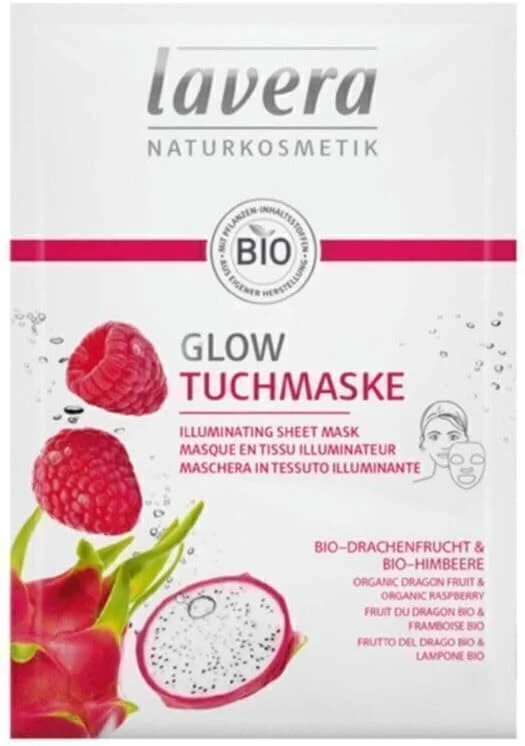 lavera Glow Masque tissu Fruit du dragon & Framboise — Soin de la peau