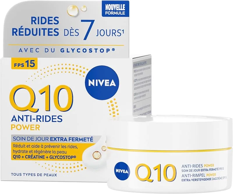 NIVEA Q10 Soin de Jour Visage Anti-Rides Power, SPF 15, 50 ml — Soin de la peau