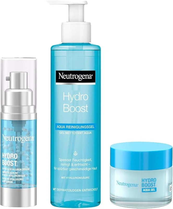 Neutrogena Hydro Boost Skincare Kit avec gel nettoyant Aqua Perles, sérum pour le — Soin de la peau