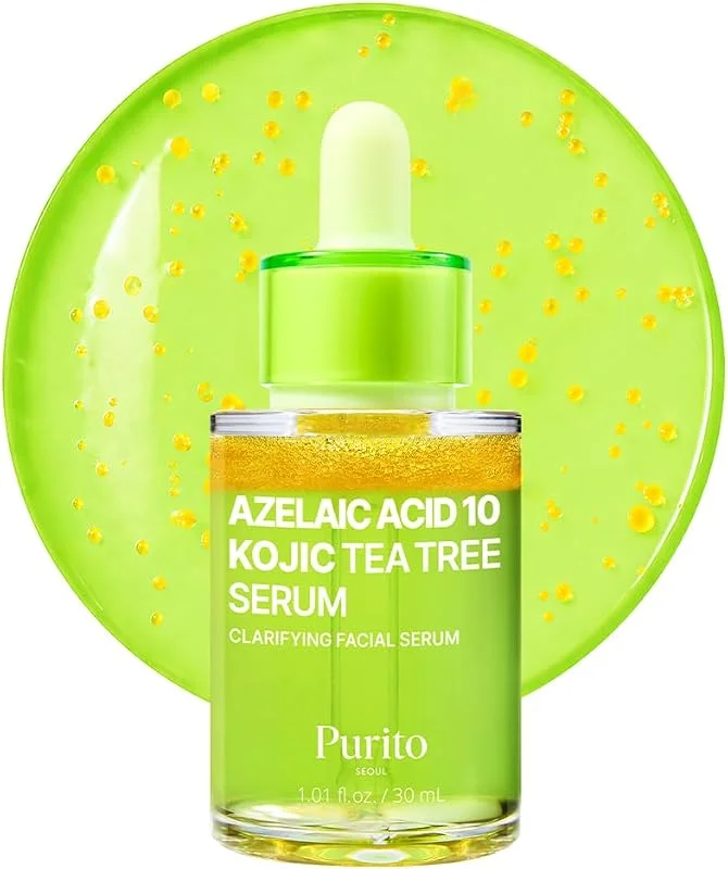 PURITO Sérum Acide Azélaïque 10% + Acide Kojique & Tea Tree 30 ml, Sérum Visage — Soin de la peau