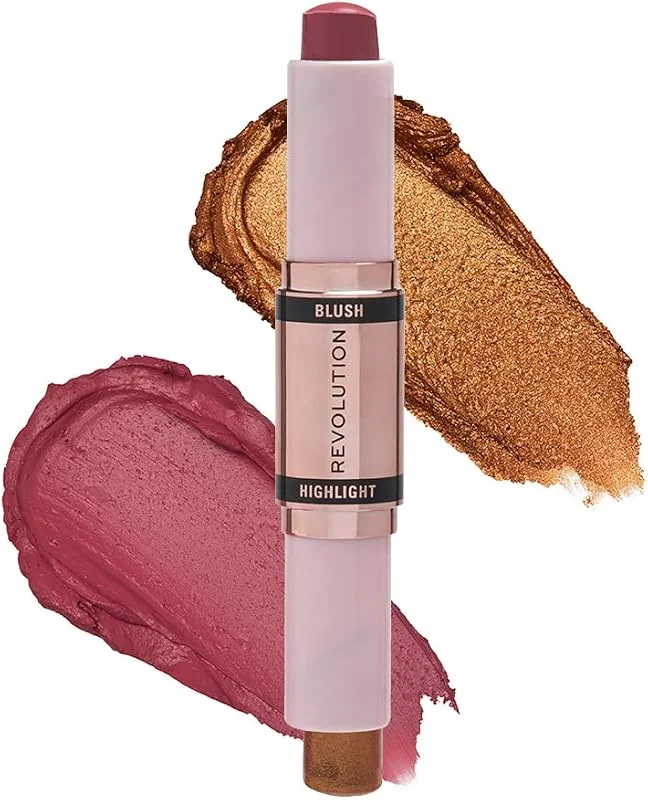 Makeup Revolution Bâton de fard à joues et illuminateur, Flushing Pink, fard à joues et — Maquillage