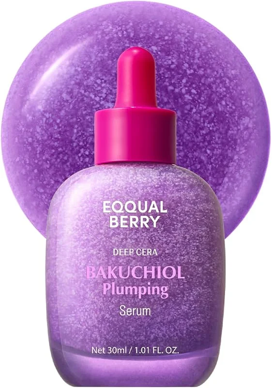 EQQUALBERRY Bakuchiol Plumping Serum 30ml – Sérum Visage Hydratant et Lissant avec — Soin de la peau