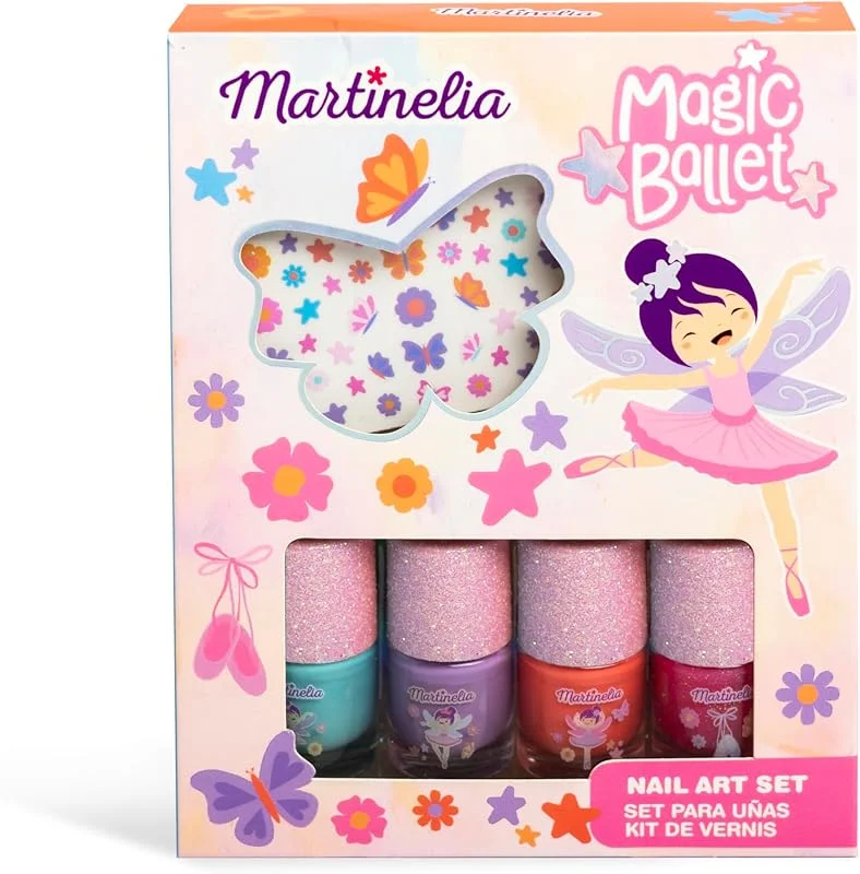 MARTINELIA - Set Manucure Fée et Papillon pour Enfant - 4 Vernis à Ongles Colorés Bleu — Maquillage