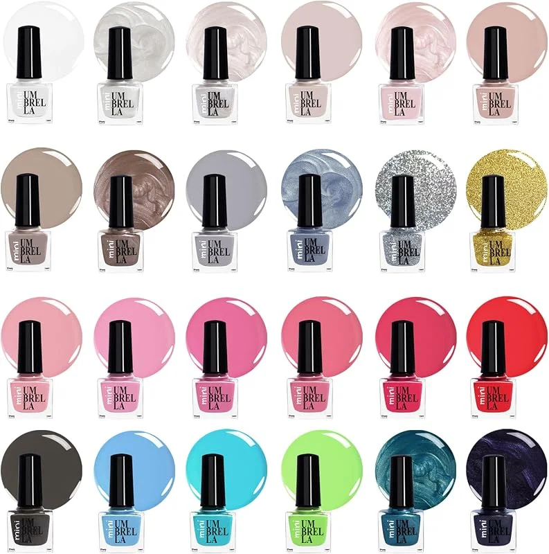 Set de vernis à ongles sans gel – 24 couleurs, flacons de 5 ml avec finition brillante — Maquillage