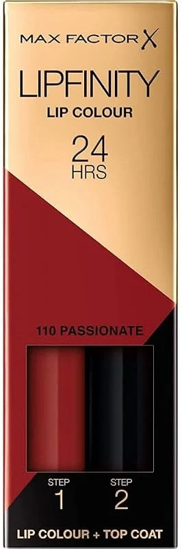 Max Factor Lipfinity Rouge à lèvres 2 étapes Charge 110 Passionate, 2, 3 ml + 1, 9 g — Maquillage