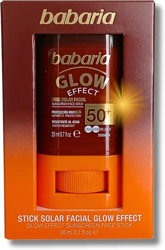 Babaria - Stick Solaire Visage 50 Glow, Crème Solaire En Stick Barre Visage, Effet — Soin de la peau