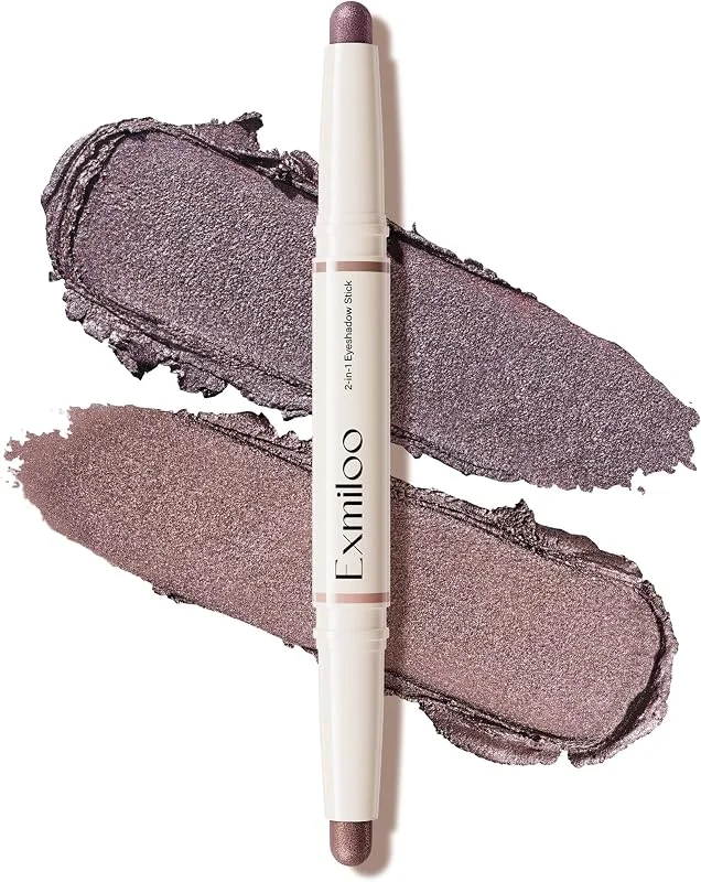 Exmiloo Fard à Paupières Stick Double-Embout, Waterproof, Anti-Transfert, Haute Pigmentation