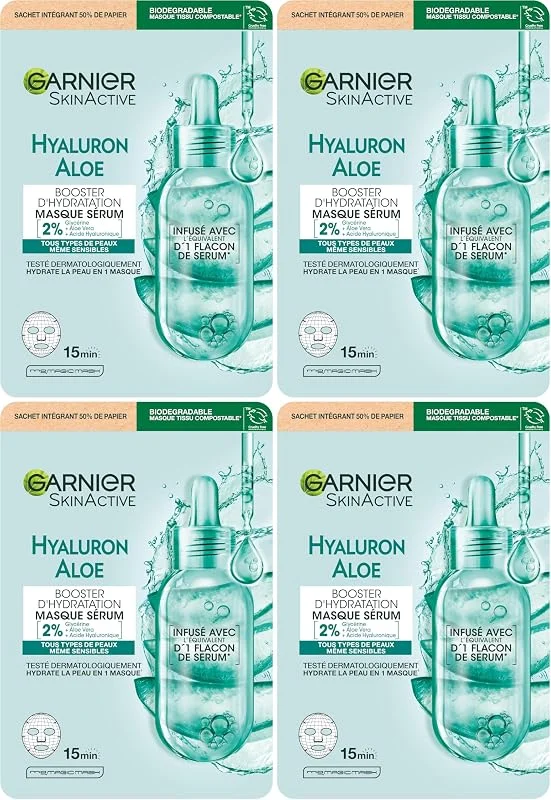 GARNIER Skin Active - Masque Tissu Booster d'Hydratation - Hydrate La Peau En 15 — Soin de la peau