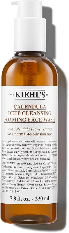 Kiehl's, Nettoyant Visage au Calendula, Gel Nettoyant Moussant Profond, Élimine — Soin de la peau