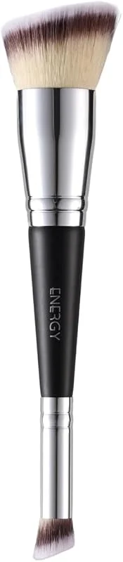 ENERGY Pinceau Double Embout Fond de Teint & Correcteur – Pinceau Maquillage Biseauté 2-en-1 avec