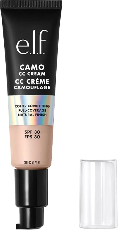 e.l.f. Crème Camo CC, Fond de teint correcteur de couleur à couverture moyenne à — Maquillage