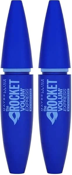 Maybelline New York - Mascara Volume Waterproof - Rocket - Noir - 9, 6 ml (Lot de 2) — Maquillage
