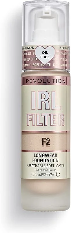 Makeup Revolution, Irl Filter, Longwear, Fond de Teint, F2, 23ml — Maquillage