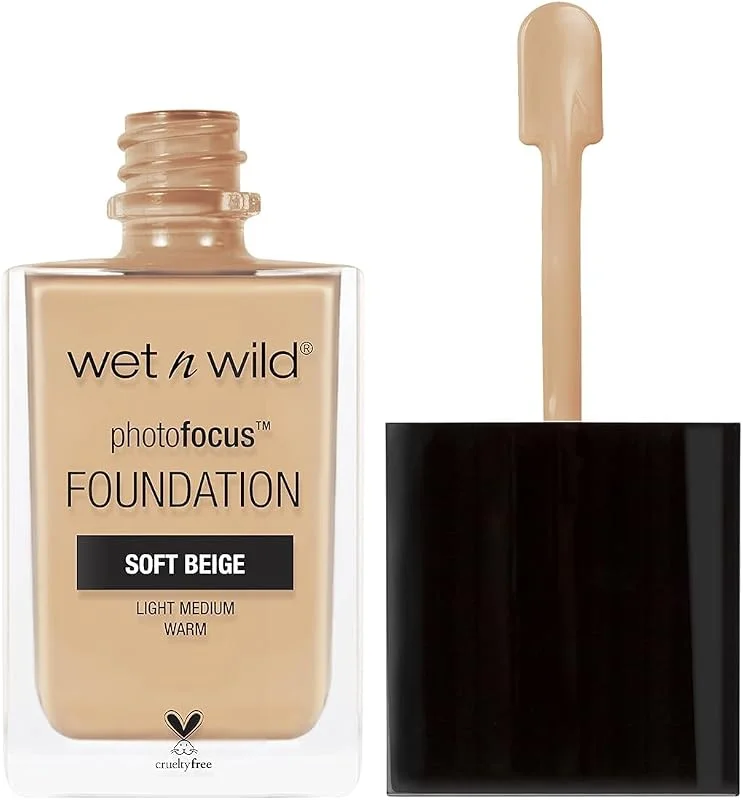 wet n wild Fond de Teint Photo Focus Formule Légère, Matifiante, Soft Beige, 30 ml — Maquillage