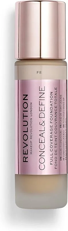 Makeup Revolution, Conceal & define, Fond de Teint, F8, 23ml — Maquillage
