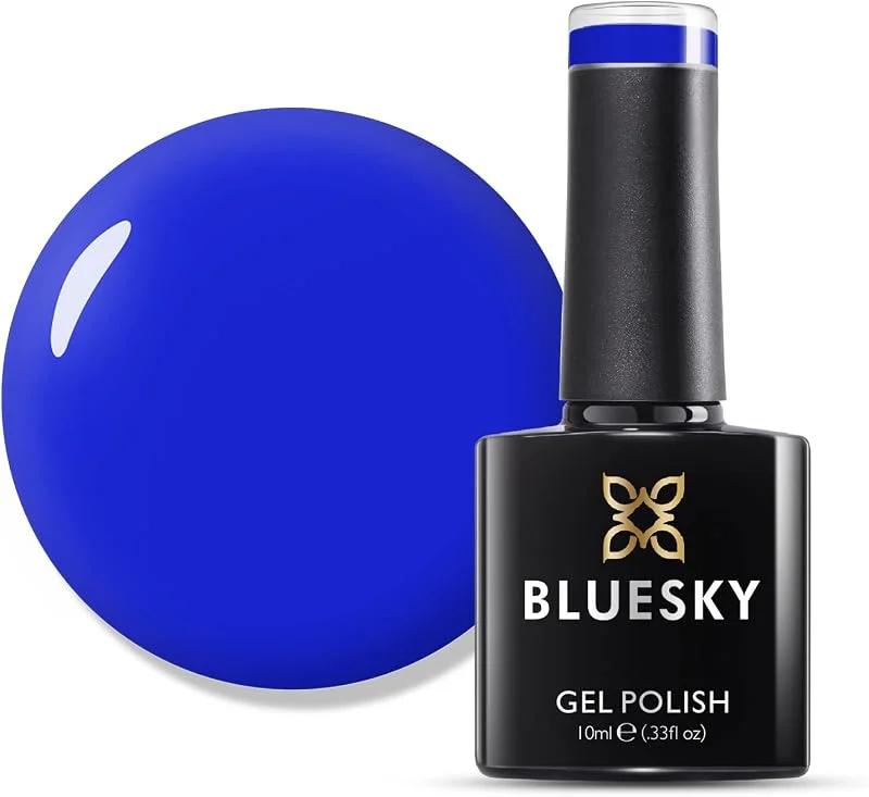 Bluesky Vernis Semi Permanent Bleu Néon Gel Ongle sous Lampe UV, LED Manucure à la — Maquillage