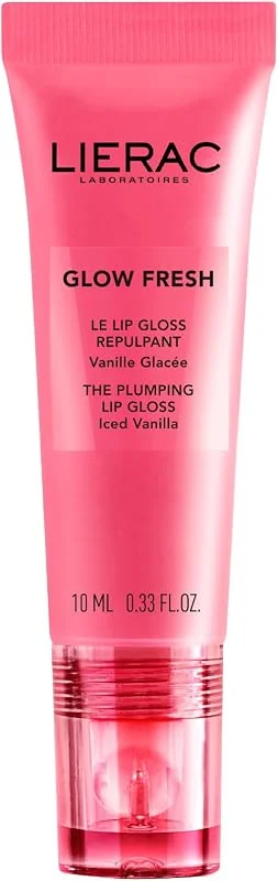Lierac - Glow Fresh - Lip Gloss Repulpant Lèvres - Gout Vanille Glassée - Gloss Transparent Hybride