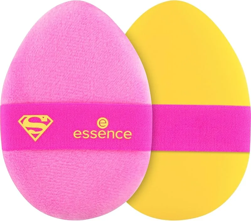 Essence Cosmetics Superman Double-Sided Powder Puff Houppette Double Face, 1Pcs — Maquillage