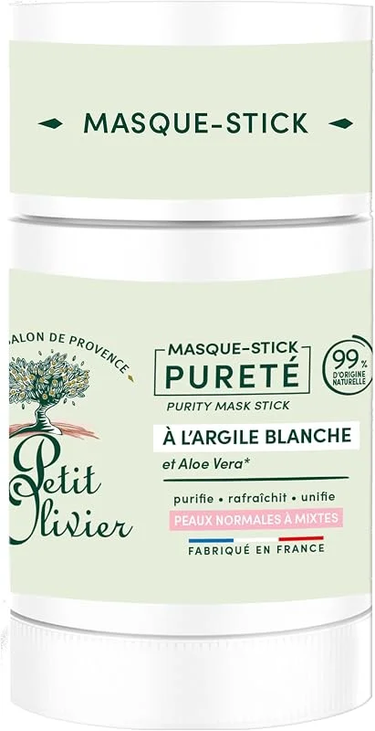 LE PETIT OLIVIER Masque Stick Pureté Argile Blanche & Aloe Vera 50g — Soin de la peau