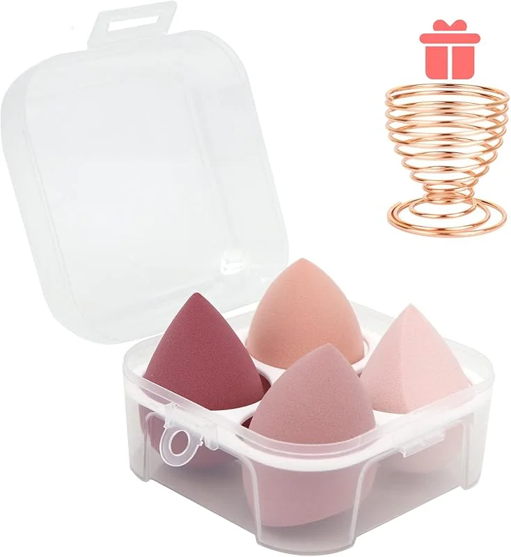 Lot d'éponges de maquillage – Éponges de beauté avec 1 support et étui à œufs, parfaites pour crème