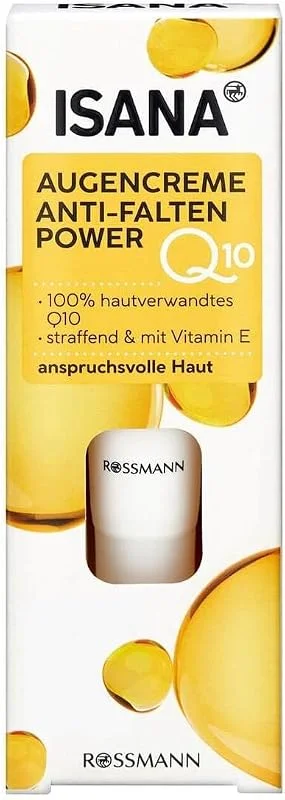 Isana Q10 Crème contour des yeux 15 ml pour peau exigeante, Q10, & Corn eosti — Soin de la peau