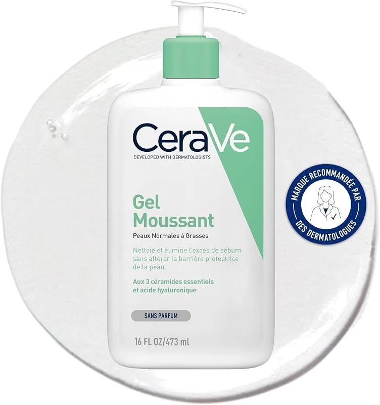 CeraVe - Gel Moussant, Nettoyant visage Doux Purifiant, Texture Gel Moussant — Soin de la peau
