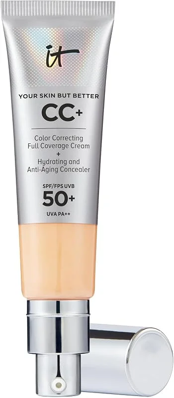 IT Cosmetics CC+ Crème, Fond de Teint Haute Couvrance SPF 50, Correcteur de Teint & — Maquillage