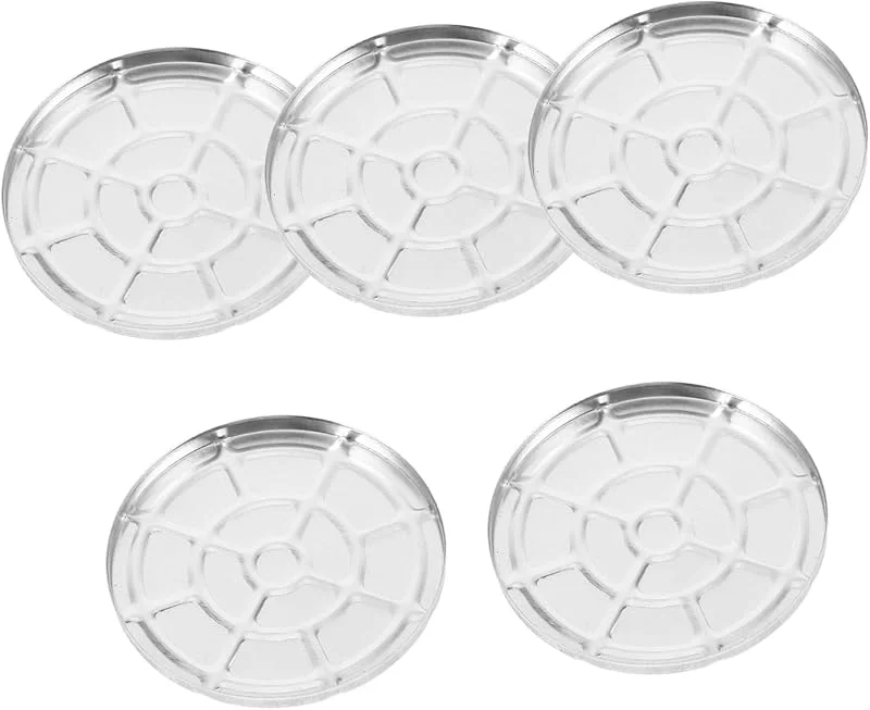 Boîte Vide pour Fards à Paupières Ronde en Aluminium Argenté, 5 Pièces — Maquillage