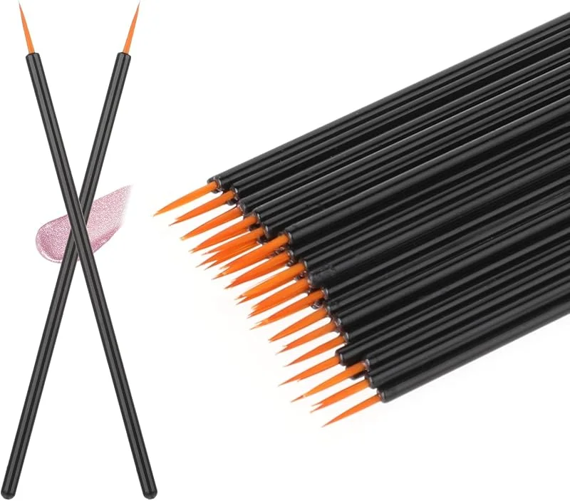 Lot de 100 pinceaux jetables pour eyeliner, applicateur à pointe fine, baguettes de maquillage