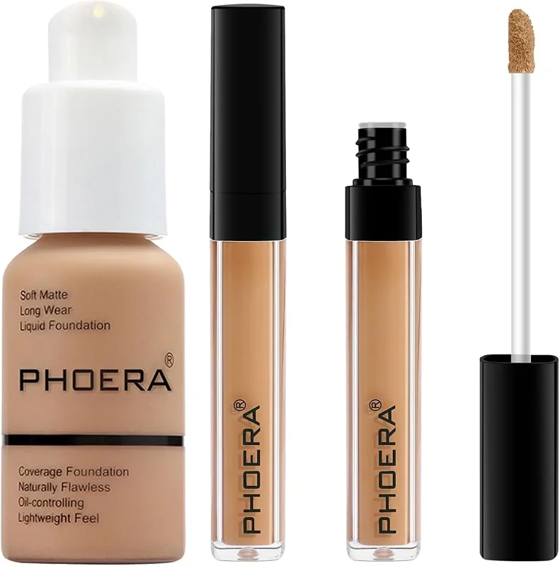 PHOERA Fond de teint, PHOERA correcteur liquide, dissimulation légère à couverture naturelle, PHOERA