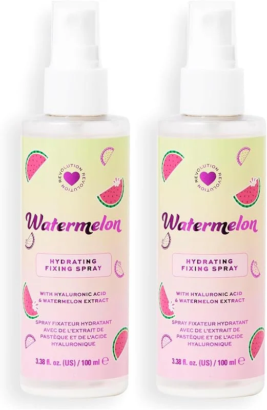 I Heart Revolution Watermelon Dewy Fixing Spray, Spray Fixateur Hydratant & Léger — Maquillage