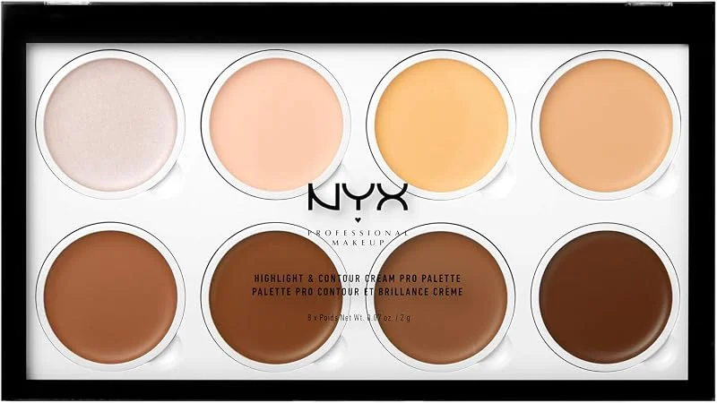 NYX Professional Makeup Palette Highlight & Contour Cream Pro, 8 Poudres Crémeuses — Maquillage