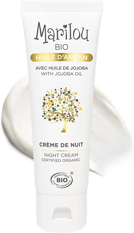 MARILOU BIO - Crème de Nuit visage à l'Huile d'Argan bio - Nourrissante et (50ml) — Soin de la peau