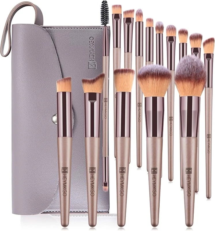 HEYMKGO Pinceau Maquillage 15pcs Set Pinceaux Maquillage Professionnel, Kit Pinceaux Maquillages