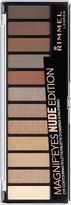 Rimmel - Ombre à Paupières Palette Magnif'Eyes 12 Pan - Fini Mat, Satiné et Brillant — Maquillage