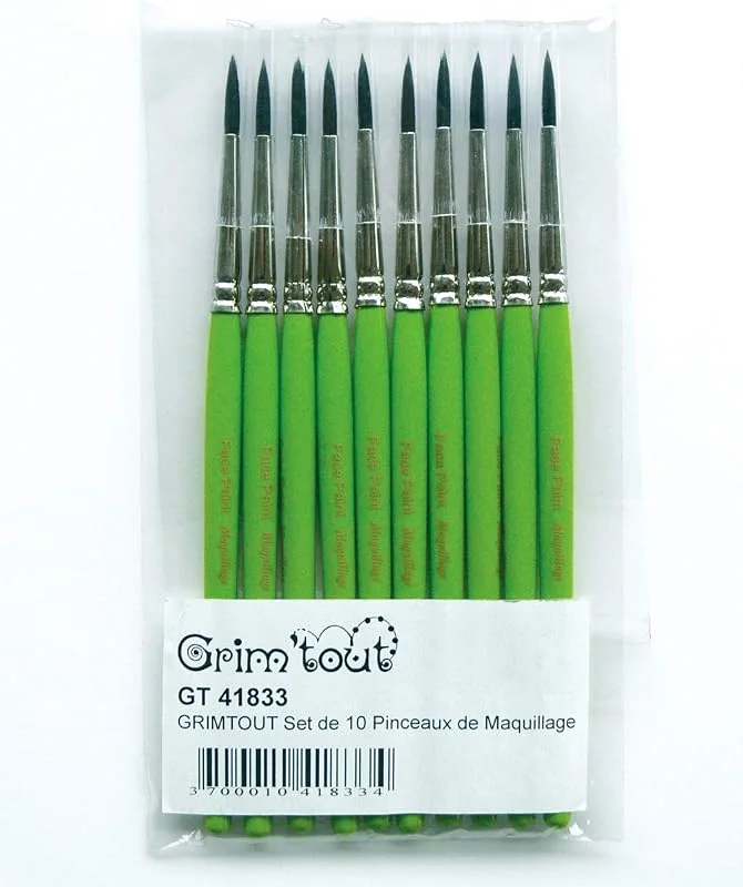 GRIM'TOUT Lot de 10 Pinceaux de Maquillage, Vert