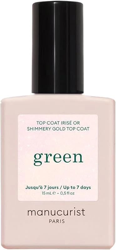 Manucurist Green Top Coat Pailleté Or Vernis à Onlges Effet Gel — Maquillage