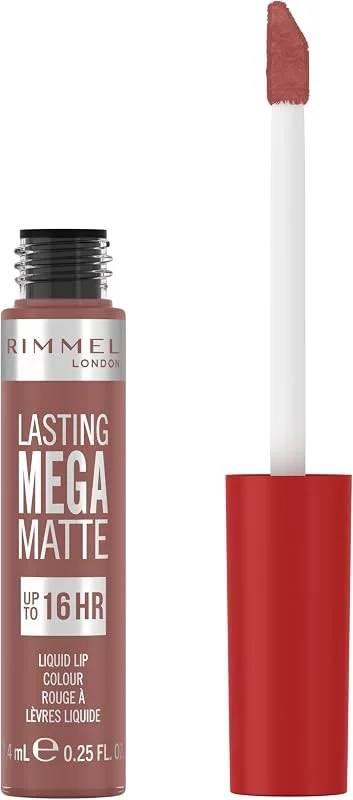 Rimmel London Lasting Mega Matte Rouge à lèvres liquide, longue tenue, hydratant (4 ml) — Maquillage